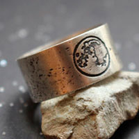 Lunar Cycle, custom moon ring in sterling silver