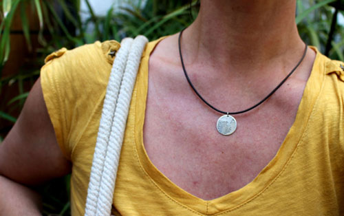 Make a wish, dandelion pendant in sterling silver