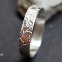Misao petite, japanese cherry blossom tree ring in sterling silver