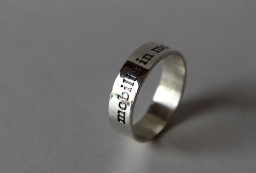 Mobilis in mobile, twenty thousand leagues under the sea ring in sterling silver