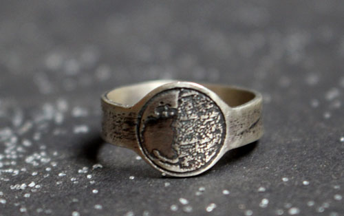 Moon phase, custom moon phase ring in sterling silver 