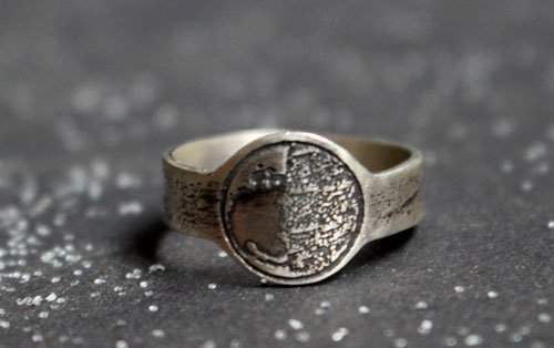 Moon phase, custom moon phase ring in sterling silver