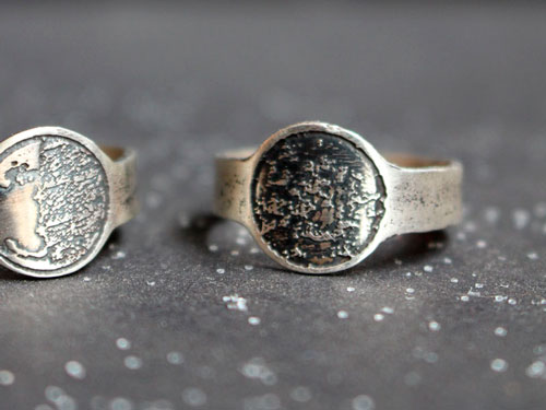 Moon phase, custom moon phase ring in sterling silver