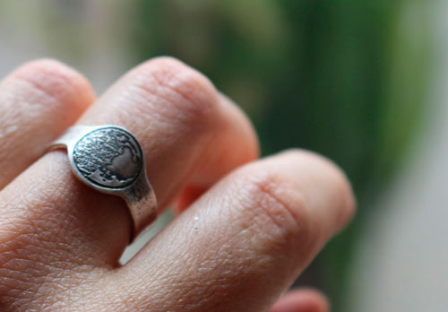 Moon phase, custom moon phase ring in sterling silver