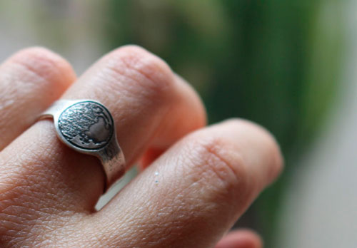 Moon phase, custom moon phase ring in sterling silver 