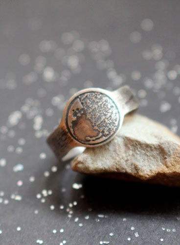 Moon phase, custom moon phase ring in sterling silver 