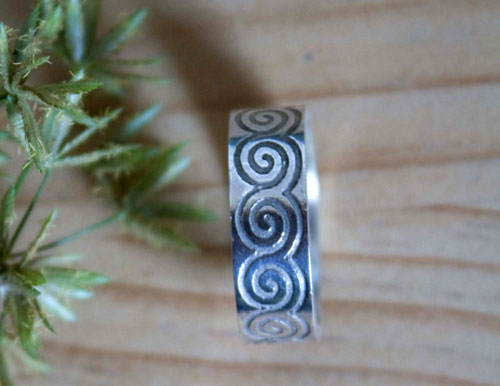 Njord, norse mythology ring in sterling silver