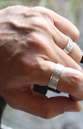 Njord, norse mythology ring in sterling silver