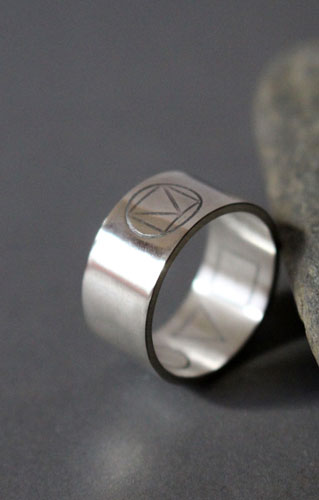 Prism, square triangle circle ring in sterling silver