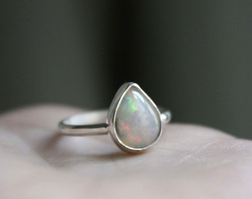Queen of Sheba, mythical kingdom ring in sterling silver and Ethiopian opal