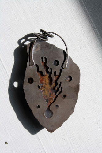 Rising tide, red algae pendant in sterling silver and Maury Mountain agate