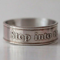 Step into the light, encouragement and spirituality ring in sterling silver