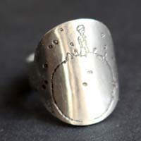 Tiny planet, the little prince sterling silver ring