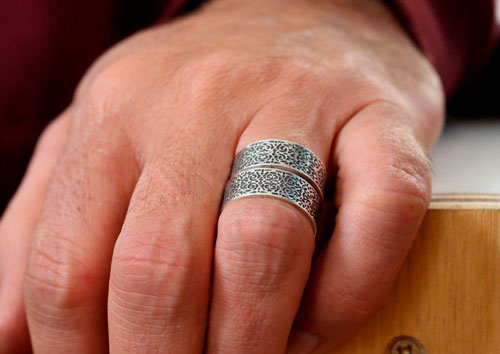 Victorian wedding rings, arabesque ring in sterling silver