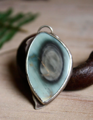 Wild, landscape pendant in sterling silver and royal imperial jasper