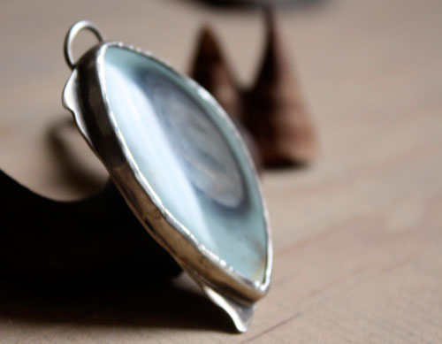 Wild, landscape pendant in sterling silver and royal imperial jasper