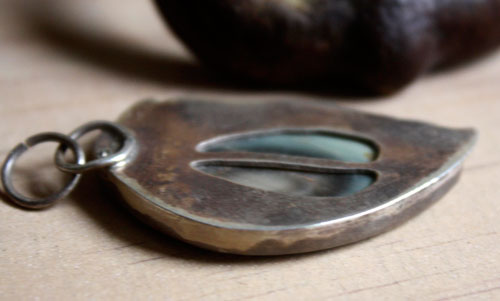 Wild, landscape pendant in sterling silver and royal imperial jasper