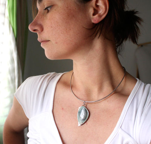 Wild, landscape pendant in sterling silver and royal imperial jasper