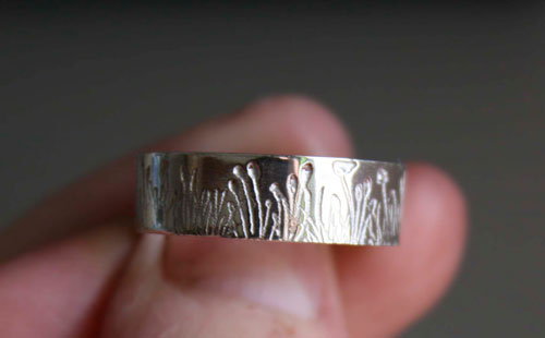 Wild grass blades, Wonderful Wizard of Oz ring in silver