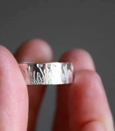 Wild grass blades, Wonderful Wizard of Oz ring in silver