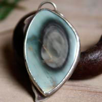 Wild, landscape pendant in sterling silver and royal imperial jasper