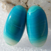 blue agate D cabochon