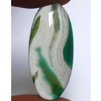 green agate D cabochon