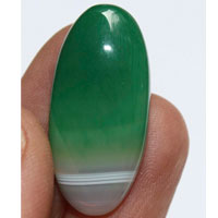 green agate H cabochon