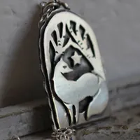 A star watches over you, fox and star necklace in silver