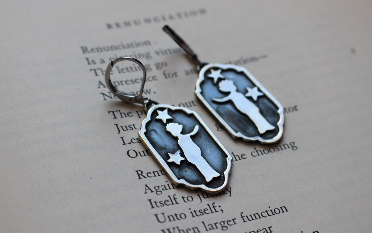 A thousand miles, Little Prince silhouette earrings in silver