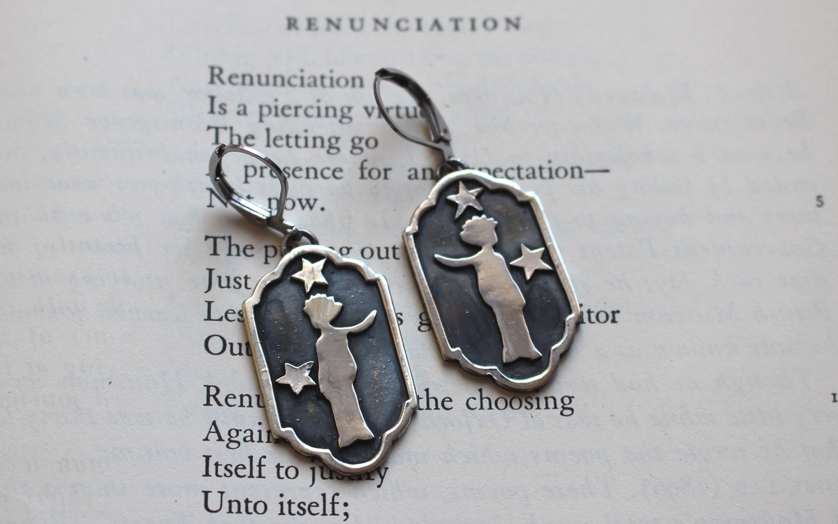 A thousand miles, Little Prince silhouette earrings in silver