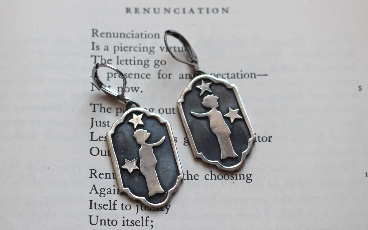 A thousand miles, Little Prince silhouette earrings in silver