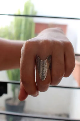 Abundance, bison totem ring in sterling silver
