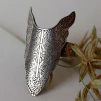 Abundance, bison totem ring in sterling silver