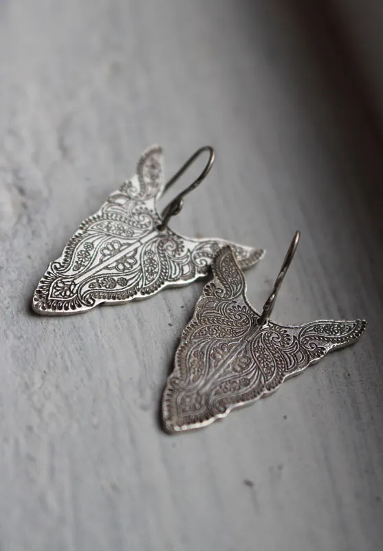 Abundances, bison totem animal earrings in sterling silver