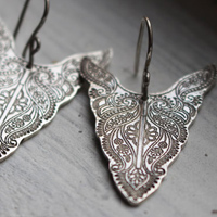 Abundances, bison totem animal earrings in sterling silver