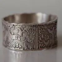 An imaginary world, Otomi ethnic from Mexico ring in sterling silver