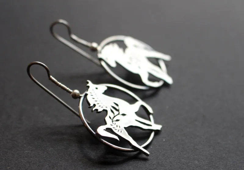 Arion, Greek mythology horse earrings in sterling silver
