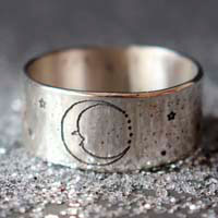 Artemis, Greek moon goddess ring in sterling silver