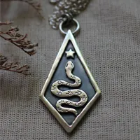 Asclepius, greek mythology snake necklace in silver