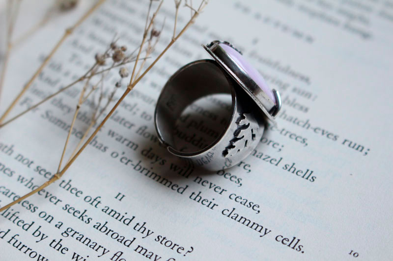 At the dawn of spring, season ring in silver and pink opal