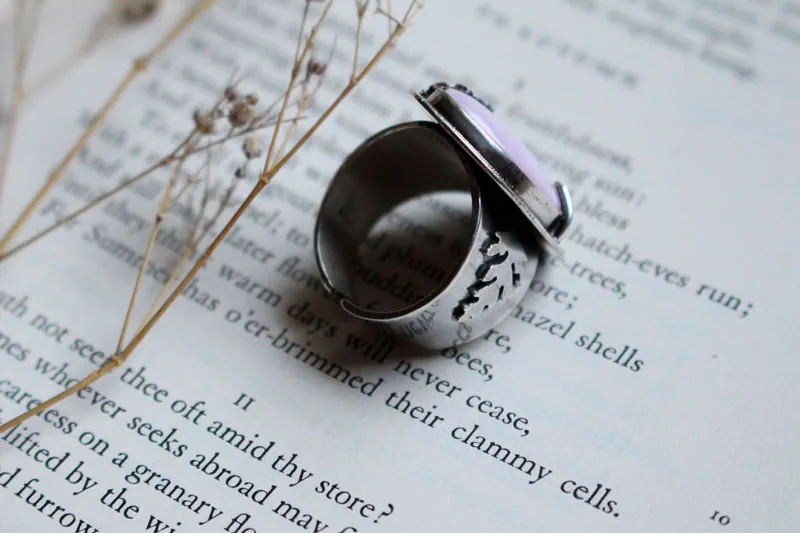 At the dawn of spring, renewal season ring in silver and pink opal