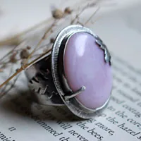 At the dawn of spring, renewal season ring in silver and pink opal