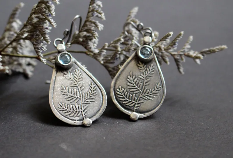 Athena’ olive tree, Greek peace and wisdom earrings in silver and zircon