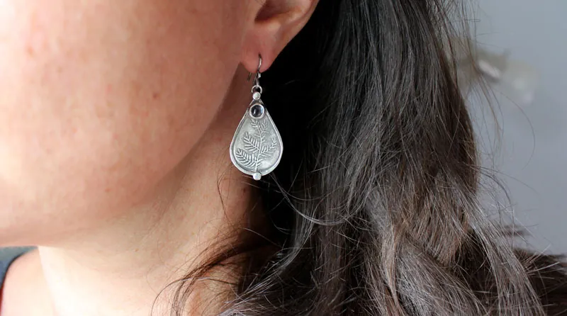 Athena’ olive tree, Greek peace and wisdom earrings in silver and zircon