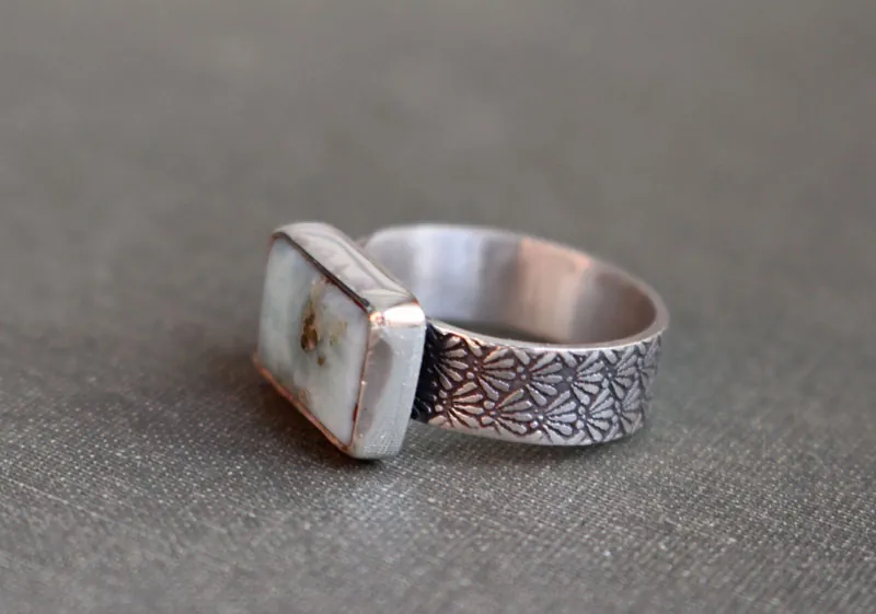 Atlantis, Greek legend ring in sterling silver and larimar