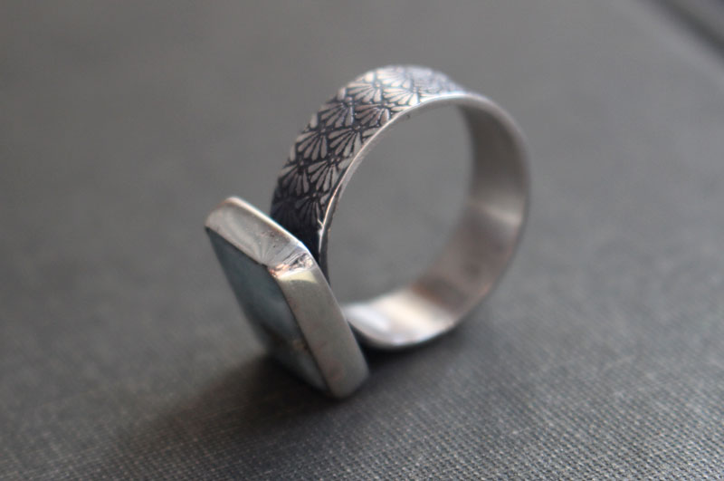 Atlantis, Greek legend ring in sterling silver and larimar