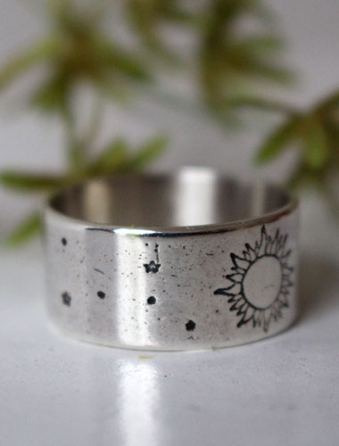 Apollo, Greek sun god ring in sterling silver