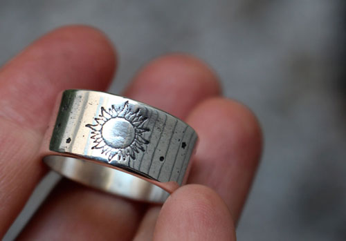 Apollo, Greek sun god ring in sterling silver