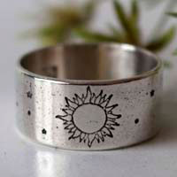 Apollo, Greek sun god ring in sterling silver